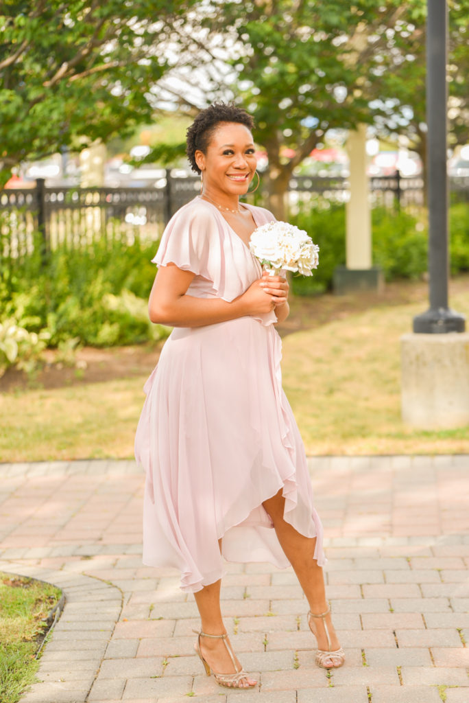 Affordable bridesmaid dress from Asos in blush pink